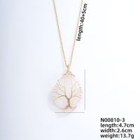 Ig Style Simple Style Water Droplets Stainless Steel Natural Stone Knitting Pendant Necklace sku image 2