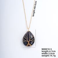 Ig Style Simple Style Water Droplets Stainless Steel Natural Stone Knitting Pendant Necklace sku image 4