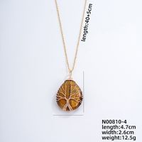 Ig Style Simple Style Water Droplets Stainless Steel Natural Stone Knitting Pendant Necklace sku image 3