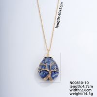 Ig Style Simple Style Water Droplets Stainless Steel Natural Stone Knitting Pendant Necklace sku image 9