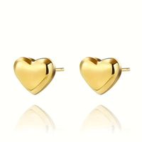 1 Pair Cute Modern Style Classic Style Heart Shape Plating Stainless Steel None Gold Plated Ear Studs main image 4