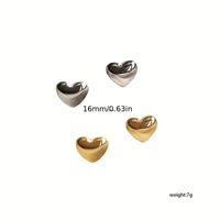 1 Pair Cute Modern Style Classic Style Heart Shape Plating Stainless Steel None Gold Plated Ear Studs main image 2