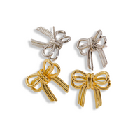1 Pair Elegant Cute Modern Style Bow Knot Plating Copper Gold Plated Ear Studs main image 5