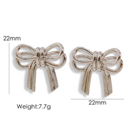 1 Pair Elegant Cute Modern Style Bow Knot Plating Copper Gold Plated Ear Studs sku image 2