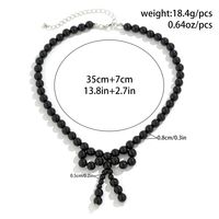 Modern Style Sweet Shiny Bow Knot Beaded Imitation Pearl Beaded Knitting Women's Necklace main image 2