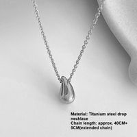 Lady Solid Color Titanium Steel Polishing Plating Necklace main image 4
