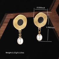 1 Pair Retro Exaggerated XUPING Geometric Beaded Plating Inlay 304 Stainless Steel Artificial Gemstones 18K Gold Plated Drop Earrings sku image 1