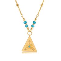 Classic Style Triangle Solar System Eye Copper Plating Gold Plated Pendant Necklace main image 5