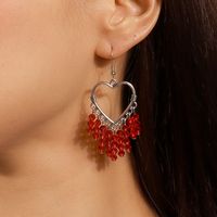 1 Pair Lady Heart Shape Zinc Alloy Drop Earrings main image 1