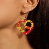 1 Pair Lady Heart Shape Zinc Alloy Drop Earrings main image 3