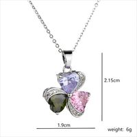 Glam Shamrock Heart Shape Copper Alloy Plating Inlay Artificial Crystal Zircon White Gold Plated Women's Pendant Necklace main image 3