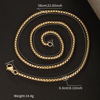 304 Stainless Steel 18K Gold Plated Raw Steel Black Gun XUPING Simple Style Plating Solid Color Necklace sku image 4