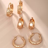 1 Paar Xuping Einfacher Stil Geometrisch Einfarbig Irregulär Überzug Legierung Kupferlegierung 18 Karat Vergoldet Ohrringe main image 1