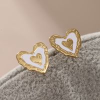 1 Pair XUPING Simple Style Commute Heart Shape Plating 304 Stainless Steel 18K Gold Plated Ear Studs main image 1