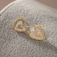 1 Pair XUPING Simple Style Commute Heart Shape Plating 304 Stainless Steel 18K Gold Plated Ear Studs main image 5