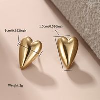 1 Pair XUPING Simple Style Commute Heart Shape Plating 304 Stainless Steel 18K Gold Plated Ear Studs main image 3