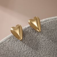 1 Pair XUPING Simple Style Commute Heart Shape Plating 304 Stainless Steel 18K Gold Plated Ear Studs main image 6