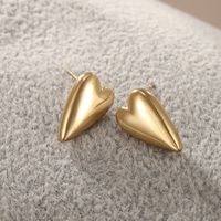 1 Pair XUPING Simple Style Commute Heart Shape Plating 304 Stainless Steel 18K Gold Plated Ear Studs main image 8