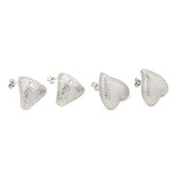 1 Pair Simple Style Heart Shape Plating Copper 18k Gold Plated White Gold Plated Ear Studs main image 5