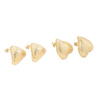 1 Pair Simple Style Heart Shape Plating Copper 18k Gold Plated White Gold Plated Ear Studs main image 4