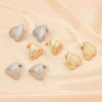 1 Pair Simple Style Heart Shape Plating Copper 18k Gold Plated White Gold Plated Ear Studs main image 1