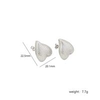 1 Pair Simple Style Heart Shape Plating Copper 18k Gold Plated White Gold Plated Ear Studs sku image 3
