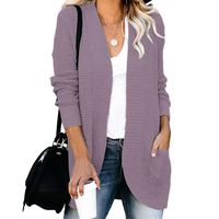 Women's Coat Sweater Long Sleeve Sweaters & Cardigans Elegant Solid Color main image 3