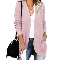 Women's Coat Sweater Long Sleeve Sweaters & Cardigans Elegant Solid Color main image 4