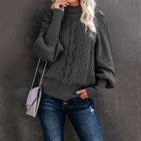 Women's Sweater Long Sleeve Sweaters & Cardigans Elegant Solid Color main image 5