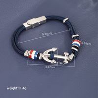 Nordic Style Xuping Ethnic Style Cross Anchor Stainless Steel Rope Plating White Gold Plated Unisex Bracelets main image 2