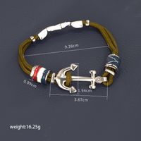Nordic Style Xuping Ethnic Style Cross Anchor Stainless Steel Rope Plating White Gold Plated Unisex Bracelets sku image 4