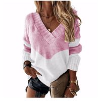 Women's Sweater Long Sleeve Sweaters & Cardigans Streetwear Color Block Stripe main image 2