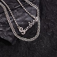 Simple Style Letter Copper Inlay Zircon Double Layer Necklaces main image 4