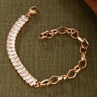Luxurious Xuping Geometric 18k Gold Plated Artificial Diamond Alloy Wholesale Bracelets main image 3
