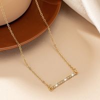 Simple Style Rectangle Alloy Plating Inlay Rhinestones Women's Pendant Necklace main image 1