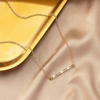 Simple Style Rectangle Alloy Plating Inlay Rhinestones Women's Pendant Necklace main image 5