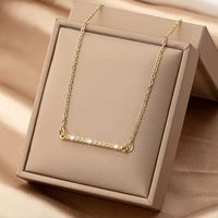 Simple Style Rectangle Alloy Plating Inlay Rhinestones Women's Pendant Necklace main image 3