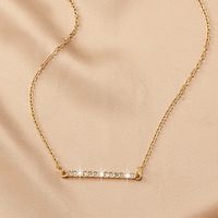 Simple Style Rectangle Alloy Plating Inlay Rhinestones Women's Pendant Necklace main image 6
