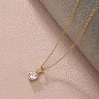 Xuping Simple Style Round Heart Shape Alloy Copper Alloy Plating Inlay Artificial Gemstones 14k Gold Plated Women's Pendant Necklace main image 5