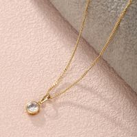 Xuping Simple Style Round Heart Shape Alloy Copper Alloy Plating Inlay Artificial Gemstones 14k Gold Plated Women's Pendant Necklace main image 6
