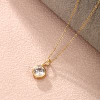 Xuping Simple Style Round Heart Shape Alloy Copper Alloy Plating Inlay Artificial Gemstones 14k Gold Plated Women's Pendant Necklace main image 8