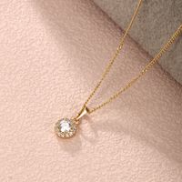 Xuping Simple Style Round Heart Shape Alloy Copper Alloy Plating Inlay Artificial Gemstones 14k Gold Plated Women's Pendant Necklace main image 9