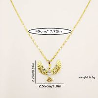 Casual Simple Style Devil's Eye Wings Bird Stainless Steel Titanium Alloy Inlay Rhinestones Women's Pendant Necklace main image 2