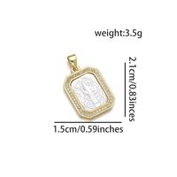 Basic Square Copper Plating Inlay Zircon 18k Gold Plated Charms main image 6