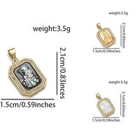 Basic Square Copper Plating Inlay Zircon 18k Gold Plated Charms main image 4