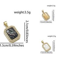 Basic Square Copper Plating Inlay Zircon 18k Gold Plated Charms main image 5
