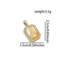 Basic Square Copper Plating Inlay Zircon 18k Gold Plated Charms sku image 2
