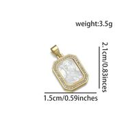 Basic Square Copper Plating Inlay Zircon 18k Gold Plated Charms sku image 3