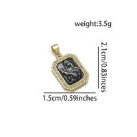 Basic Square Copper Plating Inlay Zircon 18k Gold Plated Charms sku image 4