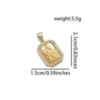 Basic Square Copper Plating Inlay Zircon 18k Gold Plated Charms sku image 5